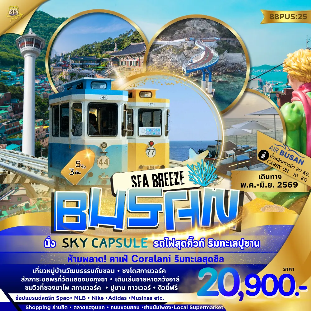 ทัวร์เกาหลี Busan Sea Breeze   5วัน 3คืน (BX)